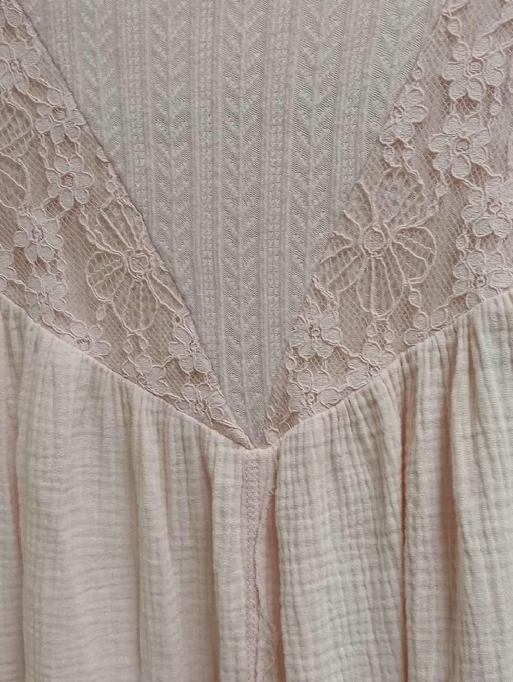 🩷POL BLUSH PINK LACE GAUZE COTTON SLEEVLESS CARDIGAN TUNIC EMBELLISHED PEARLS - Picture 12 of 16